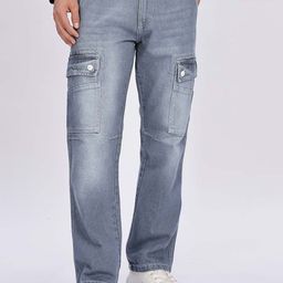 Mast & Harbour Men Relaxed Fit Mid-Rise Low Distress Heavy Fade Jeans-picture-15