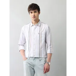 U.S. Polo Assn. Denim Co. Men Classic Regular Fit Vertical Striped Cotton Casual Shirt-picture-35