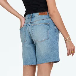 LOVEGEN Women Denim Mid Blue Jorts image 4