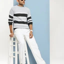 BAESD Men Striped Woollen Pullover-picture-30