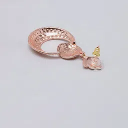 StyleCast Rose Gold-Plated Crescent Shaped Drop Earrings image 3