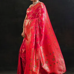 Libas Floral Woven Design Zari Saree image 4