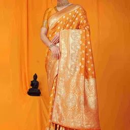 amirat Woven Design Zari Pure Silk Banarasi Saree-picture-38