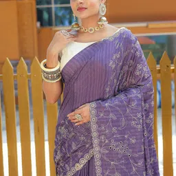 MORDEN MUSE Floral Embroidered Saree image 2