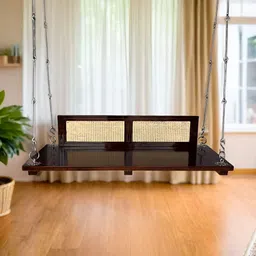 JAIRI TRADERS Brown Wooden Swings With Back Support-image-84