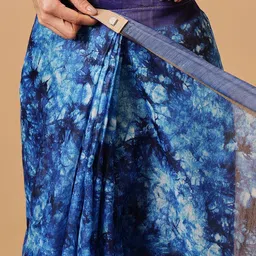 Silk Land Tie and Dye Zari Chanderi Saree image 3
