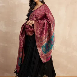 STADO Ethnic Motifs Woven Design Dupatta image 3