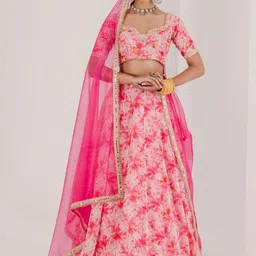 MAIVE Embroidered Sequinned Semi-Stitched Lehenga & Blouse With Dupatta-picture-41