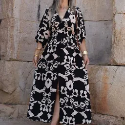MANOJAVA Print Liva Maxi Dress image 4