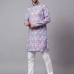 Floura Men Geometric Printed Kurta image 4