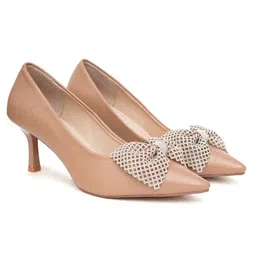 Sherrif Shoes PU Party Slim Heeled Pumps with Bows image 2