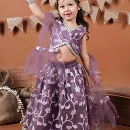 BAESD Girls Embroidered Mirror Work Ready to Wear Lehenga & Choli With Dupatta-picture-40