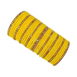 VMENTERPRISE Set of 34 Velvet & Artificial Stone-Studded Bangle-picture-13