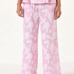 Muvazo Women Textured Relaxed Cotton Straight Fit Trousers-image-32