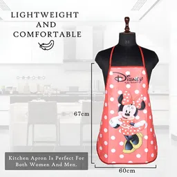 Aura Red & White Disney Minnie Printed Waterproof Skin Friendly Breathable Kitchen Apron image 5
