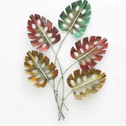 ons interior industry Iron Hanging Leaf Wall Art In Multicolour image 2