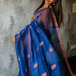 Moda Rapido Woven Design Zari Silk Blend Handloom Banarasi Saree image 4