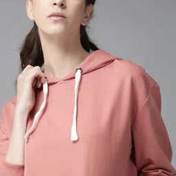 roadster Women Full Sleeve Solid Hooded Sweatshirt image 2