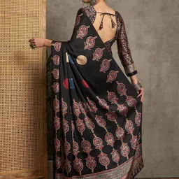 RegalDrapes Ethnic Motifs Satin Saree image 3