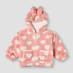 Juniors by Babyshop Girls Hooded Conversational Printed Lightweight Sherpa Jacket-picture-20