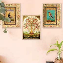 Kotart Brown & Green 3 Pieces Traditional Wooden Wall Arts-picture-35