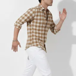 EIGHTEEN UP Men Classic Slim Fit Checked Casual Shirt image 5