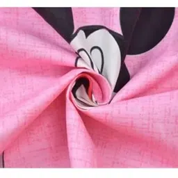 LUZDECOR Pink Micky Mouse Cartoon Characters Microfiber Queen Bedsheet Set 2.29 m x 2.54 m image 2