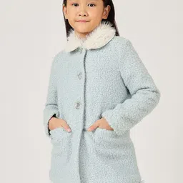 One Friday Girls Shirt Collar Buttoned Overcoat-picture-43