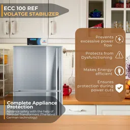 everest ECC 100 - REF Wide Range For Double Door Refrigerator & Deep Freezer Upto 450 Litres Voltage Stabilizer Working Range : 130V - 290V image 3
