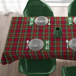 HOME COLORS.IN Multicolor Checked Cotton 8-Seater Table Cover image 5