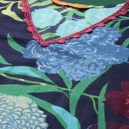 Indo Era Tropical Printed V-Neck Pure Cotton Tunic With Trouser image 3