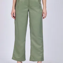 Outzidr Women Relaxed Mid-Rise Trousers-image-27