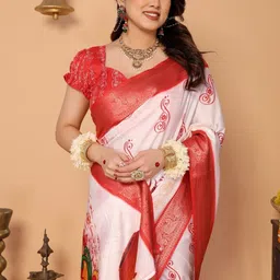 MAHARANI COUTURE Ethnic Motifs Printed Zari Banarasi Saree-picture-10