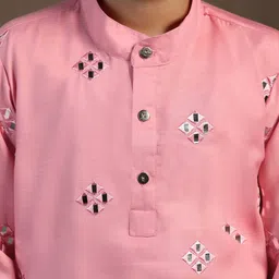 BAESD Boys Ethnic Motifs Embroidered Regular Kurta with Pyjamas image 2