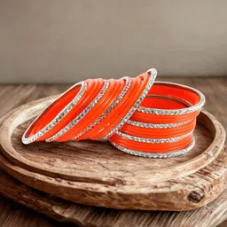 Vidhya Kangan Set of 26 Stone Studded Acrylic-Brass Bangles-picture-19