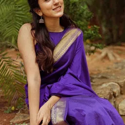 Demure Clothing Co Solid Woven Design Zari Saree With Unstitched Blouse Piece-picture-20