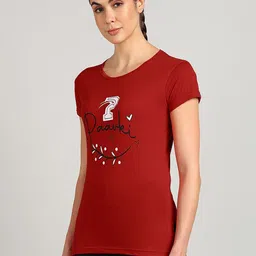 PAAVKI Pack Of 2 Typography Printed Round Neck Cotton T-shirts image 3