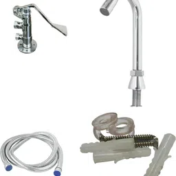 supernal Set of Vertical_Brass foot tap,360deg rotating washbasin tap handsfree function Foot Pedal Flush-picture-24