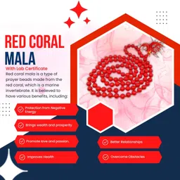 chopra gems Unique & Effective 100% Original Red Coral/Moonga Mala Pendant for Men & Women Wood image 2