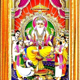 galaxsy LORD VISHWAKARMA AMAZING (5 inch x 7 inch) GOLDEN BORDER Religious Frame image 1
