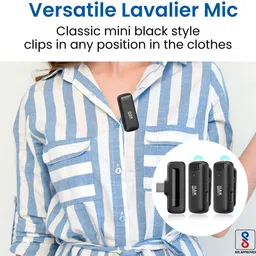 mak Dual Wireless Mic With Active Noise Cancellation, Play for Video Recording Microphone image 4