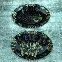 radhe crockery Pack of 84 Melamin Dinner Set image 4