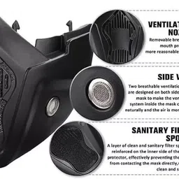 kesri Face Mask Bike Riding Goggles Glasses Face Dust Mask With Detachable Motorcycle Face mask for bike rider BlowtorchSafety Goggle image 2