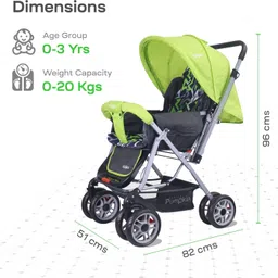 little pumpkin Baby Stroller and Pram for Kids (Green Black) Stroller image 3