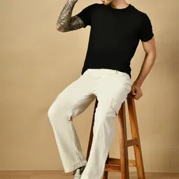metronaut Men Loose Fit Mid Rise Beige Jeans image 3
