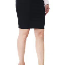 moye moye Women Solid Pencil Black Skirt-picture-16