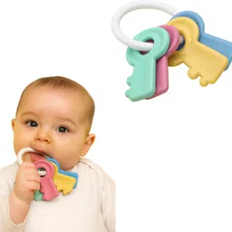 utkaria Soft Silicone Baby Teething Toy Key Set Teether image 3
