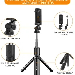 GameSir XT-02 Bluetooth Selfie Stick Tripod with Bluetooth remote control Bluetooth Selfie Stick image 3