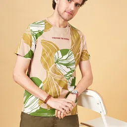 Urban Ranger by pantaloons Men Printed Extended Sleeves Tropical Pockets Slim Fit T-shirt-picture-33