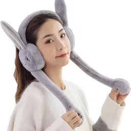 row luck Winter Funny 1 Grey Ear Muff Moving Air Pump Earmuff for Girls/Women's Ear Muff-picture-21